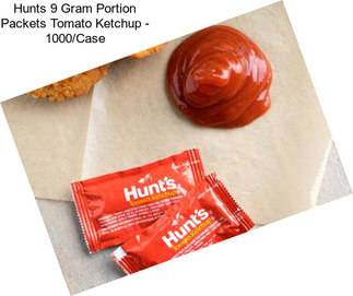 Hunts 9 Gram Portion Packets Tomato Ketchup - 1000/Case