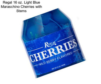 Regal 16 oz. Light Blue Maraschino Cherries with Stems