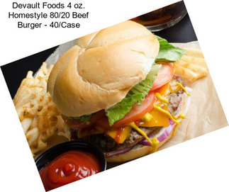 Devault Foods 4 oz. Homestyle 80/20 Beef Burger - 40/Case
