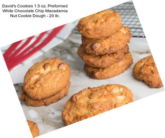 David\'s Cookies 1.5 oz. Preformed White Chocolate Chip Macadamia Nut Cookie Dough - 20 lb.