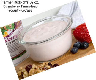Farmer Rudolph\'s 32 oz. Strawberry Farmstead Yogurt - 6/Case