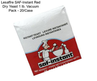 Lesaffre SAF-Instant Red Dry Yeast 1 lb. Vacuum Pack - 20/Case
