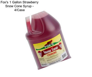 Fox\'s 1 Gallon Strawberry Snow Cone Syrup - 4/Case