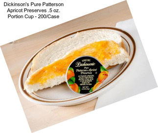 Dickinson\'s Pure Patterson Apricot Preserves .5 oz. Portion Cup - 200/Case