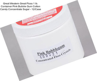 Great Western Great Floss 1 lb. Container Pink Bubble Gum Cotton Candy Concentrate Sugar - 12/Case