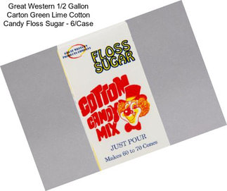 Great Western 1/2 Gallon Carton Green Lime Cotton Candy Floss Sugar - 6/Case
