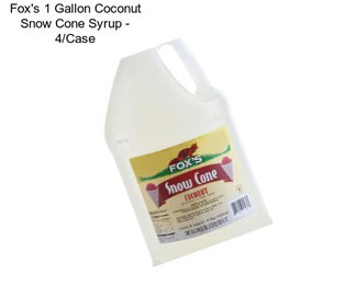 Fox\'s 1 Gallon Coconut Snow Cone Syrup - 4/Case