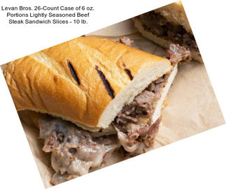 Levan Bros. 26-Count Case of 6 oz. Portions Lightly Seasoned Beef Steak Sandwich Slices - 10 lb.