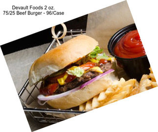 Devault Foods 2 oz. 75/25 Beef Burger - 96/Case