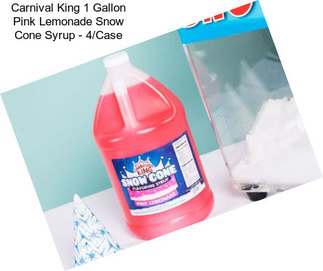 Carnival King 1 Gallon Pink Lemonade Snow Cone Syrup - 4/Case