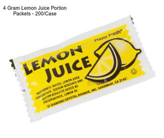 4 Gram Lemon Juice Portion Packets - 200/Case