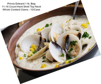 Prince Edward 1 lb. Bag 11-16 Count Hard Shell Top Neck Whole Cooked Clams - 10/Case