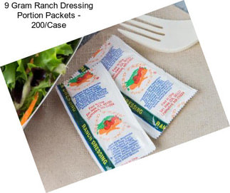 9 Gram Ranch Dressing Portion Packets - 200/Case