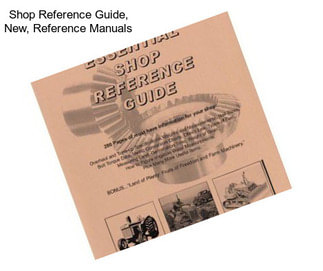 Shop Reference Guide, New, Reference Manuals