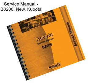 Service Manual - B8200, New, Kubota