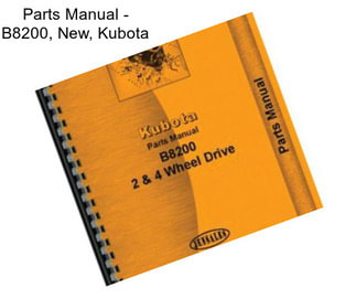 Parts Manual - B8200, New, Kubota