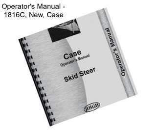 Operator\'s Manual - 1816C, New, Case