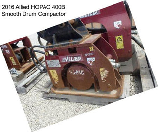 2016 Allied HOPAC 400B Smooth Drum Compactor