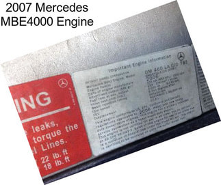 2007 Mercedes MBE4000 Engine