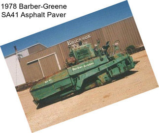 1978 Barber-Greene SA41 Asphalt Paver