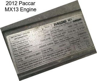 2012 Paccar MX13 Engine