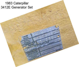 1983 Caterpillar 3412E Generator Set
