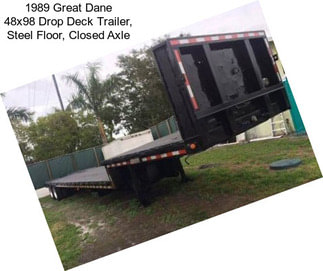 1989 Great Dane 48x98 Drop Deck Trailer, Steel Floor, Closed Axle