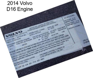 2014 Volvo D16 Engine