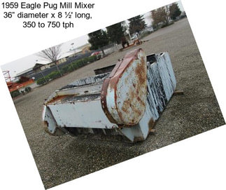 1959 Eagle Pug Mill Mixer 36” diameter x 8 ½\' long, 350 to 750 tph