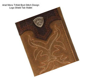 Ariat Mens Trifold Boot Stitch Design Logo Shield Tab Wallet