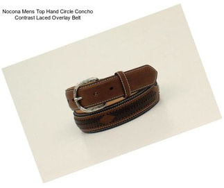 Nocona Mens Top Hand Circle Concho Contrast Laced Overlay Belt