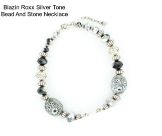 Blazin Roxx Silver Tone Bead And Stone Necklace