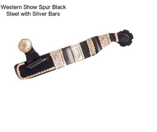 Western Show Spur Black Steel with Silver Bars