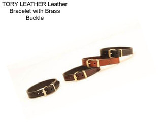 TORY LEATHER Leather Bracelet with Brass Buckle