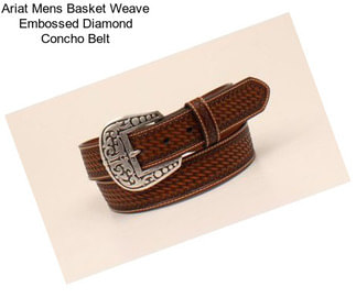 Ariat Mens Basket Weave Embossed Diamond Concho Belt