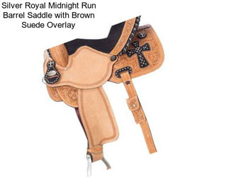 Silver Royal Midnight Run Barrel Saddle with Brown Suede Overlay