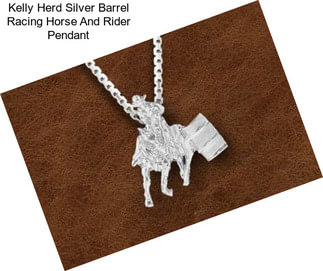 Kelly Herd Silver Barrel Racing Horse And Rider Pendant