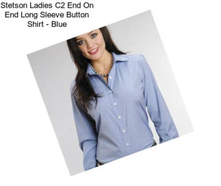 Stetson Ladies C2 End On End Long Sleeve Button Shirt - Blue