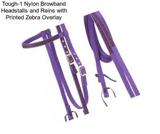 Tough-1 Nylon Browband Headstalls and Reins with Printed Zebra Overlay