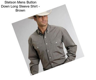 Stetson Mens Button Down Long Sleeve Shirt - Brown