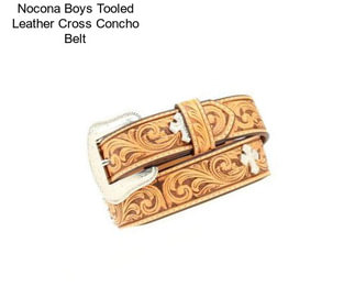 Nocona Boys Tooled Leather Cross Concho Belt