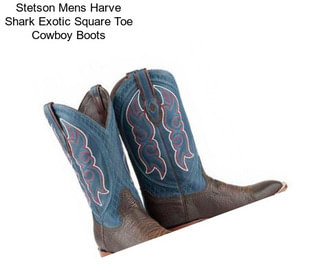 Stetson Mens Harve Shark Exotic Square Toe Cowboy Boots