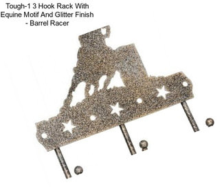 Tough-1 3 Hook Rack With Equine Motif And Glitter Finish - Barrel Racer