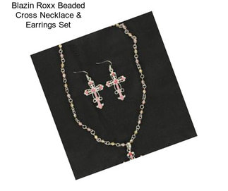 Blazin Roxx Beaded Cross Necklace & Earrings Set