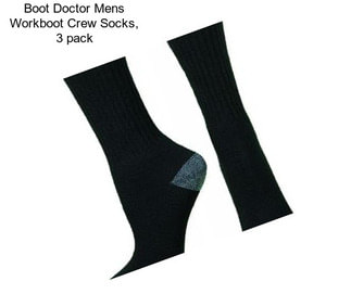 Boot Doctor Mens Workboot Crew Socks, 3 pack