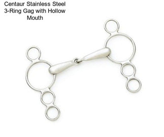 Centaur Stainless Steel 3-Ring Gag with Hollow Mouth