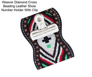 Weaver Diamond Cross Beading Leather Show Number Holder With Clip