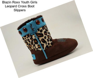 Blazin Roxx Youth Girls Leopard Cross Boot Slippers