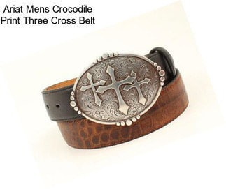 Ariat Mens Crocodile Print Three Cross Belt