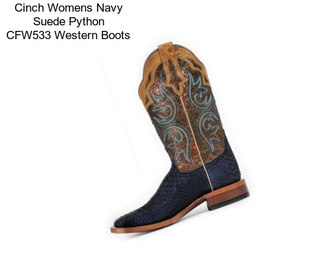 Cinch Womens Navy Suede Python CFW533 Western Boots